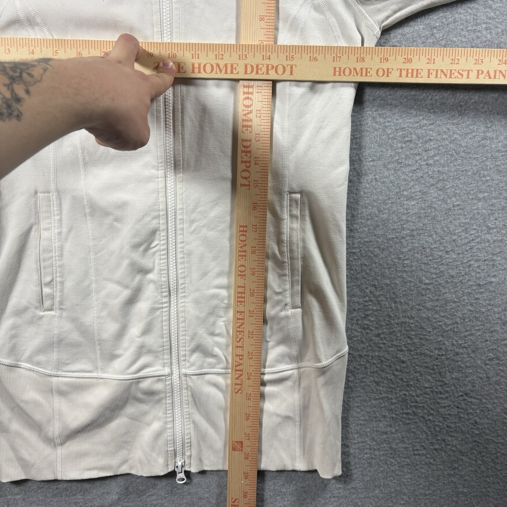 Lululemon Jacket Womens 10 White Full Zip Hooded Athletic Sweatshirt Y2K Gym - Picture 7 of 7